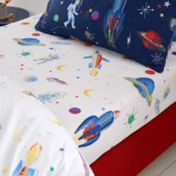 Set Of 2 Space Cotton Fitted Sheets -IT Luggage Kids Sales Store 30945406 alt01