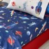 Set Of 2 Space Cotton Fitted Sheets