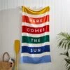 XL Slogan Stripe Beach Towel