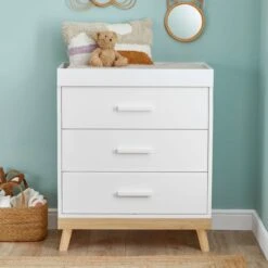 Babymore Mona Nursery Chest Changing Table, White