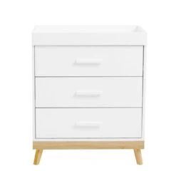 Babymore Mona Nursery Chest Changing Table, White -IT Luggage Kids Sales Store 30964214 alt04