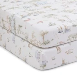 Pack Of 2 Savannah 100% Cotton Fitted Sheets 17 Pack Of 2 Savannah 100% Cotton Fitted Sheets -IT Luggage Kids Sales Store 30964265