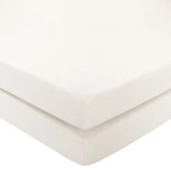 Pack Of 2 Plain 100% Cotton Jersey Fitted Sheets -IT Luggage Kids Sales Store 30966783