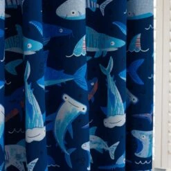 Catherine Lansfield Jawsome Shark Blackout Eyelet Curtains -IT Luggage Kids Sales Store 30977413 alt02
