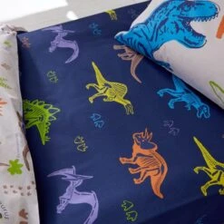 Catherine Lansfield Prehistoric Dinosaurs Polycotton Fitted Sheet -IT Luggage Kids Sales Store 30977436
