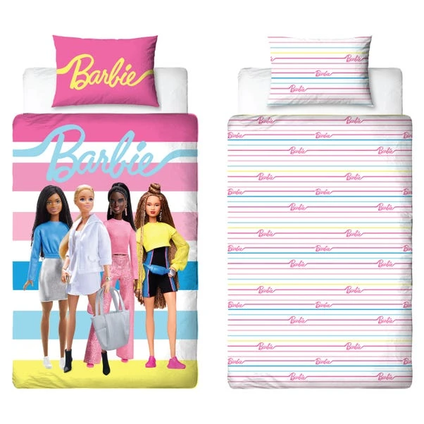 Barbie Unboxed Reversible Single Duvet Cover & Pillowcase Set 6 Barbie Unboxed Reversible Single Duvet Cover & Pillowcase Set - Image 6