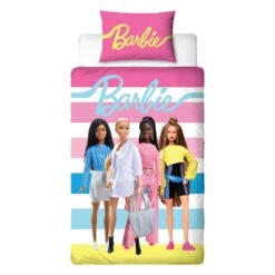 Barbie Unboxed Reversible Single Duvet Cover & Pillowcase Set 14 Barbie Unboxed Reversible Single Duvet Cover & Pillowcase Set -IT Luggage Kids Sales Store 30977945 alt06
